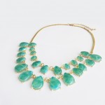 Emerald Marble Teardrop Double Row Necklace